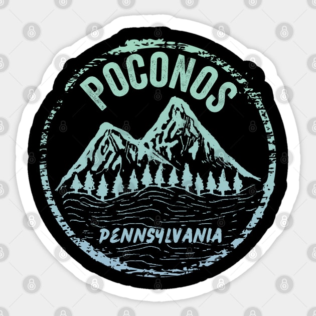 Poconos Mountains Pennsylvania Vacation Souvenir Hiking Sticker by Pine Hill Goods